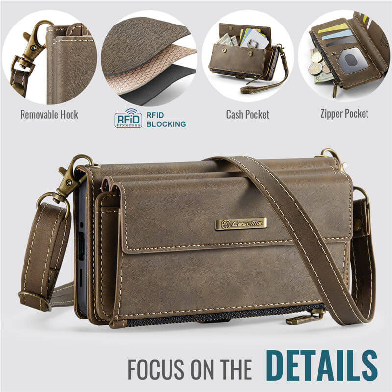 CaseMe Samsung Galaxy A17 Wallet Case with RFID Blocking, 9 Card Slots & Crossbody Strap