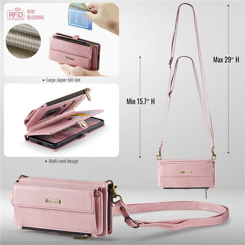 CaseMe Samsung Galaxy A17 Wallet Case with RFID Blocking, 9 Card Slots & Crossbody Strap