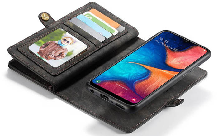 CaseMe Samsung Galaxy A30 Zipper Wallet Magnetic Detachable 2 in 1 Folio Case