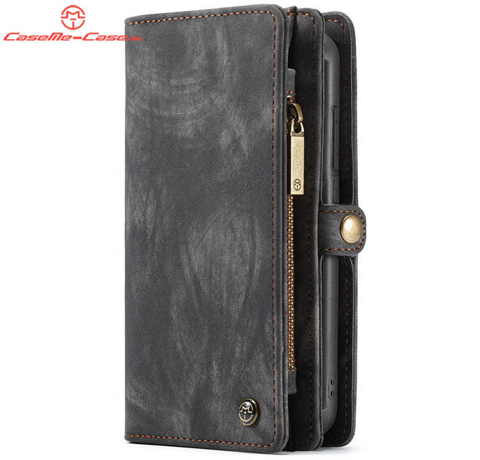 CaseMe Samsung Galaxy A20e Zipper Wallet Magnetic Detachable 2 in 1 Folio Case