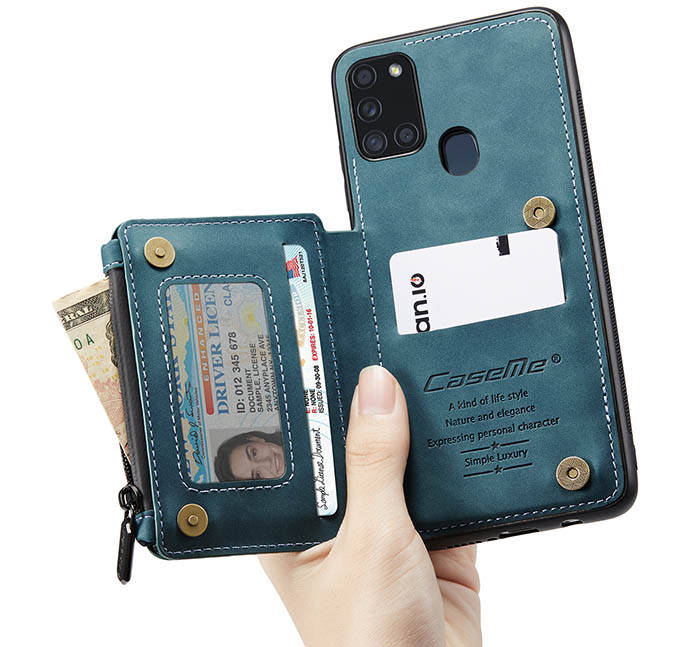 CaseMe Samsung Galaxy A21S Zipper Pocket Card Slots Case