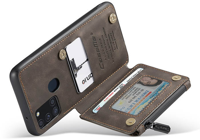 CaseMe Samsung Galaxy A21S Zipper Pocket Card Slots Case