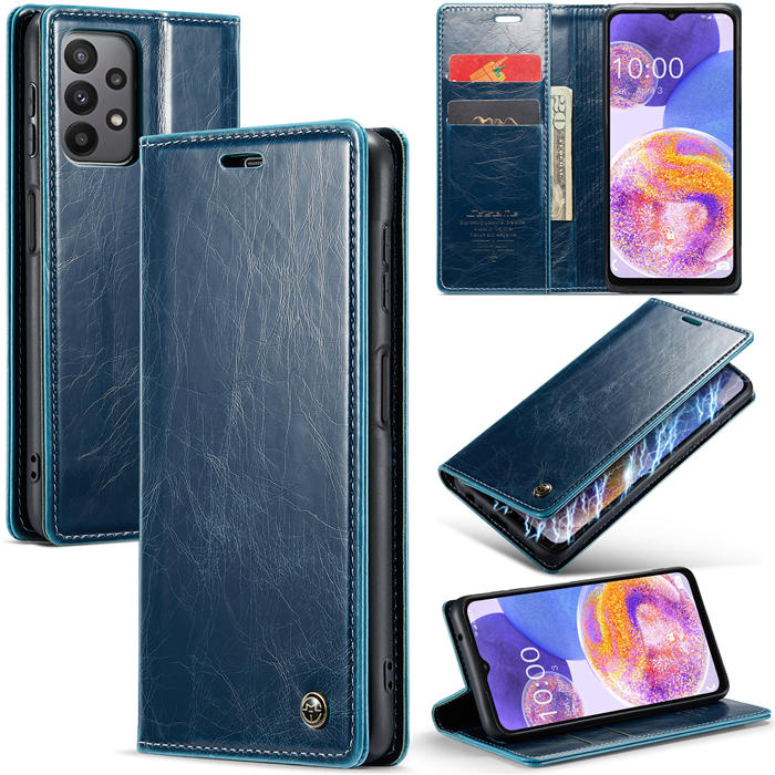 CaseMe Samsung Galaxy A23 Wallet Magnetic Case Blue - Click Image to Close