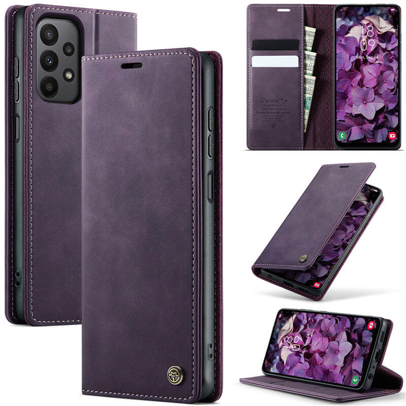 CaseMe Samsung Galaxy A23 Magnetic Wallet Case with RFID Blocking Purple