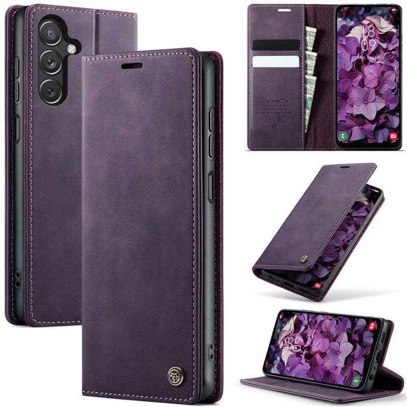 CaseMe Samsung Galaxy A24 4G Magnetic Wallet Case with RFID Blocking Purple