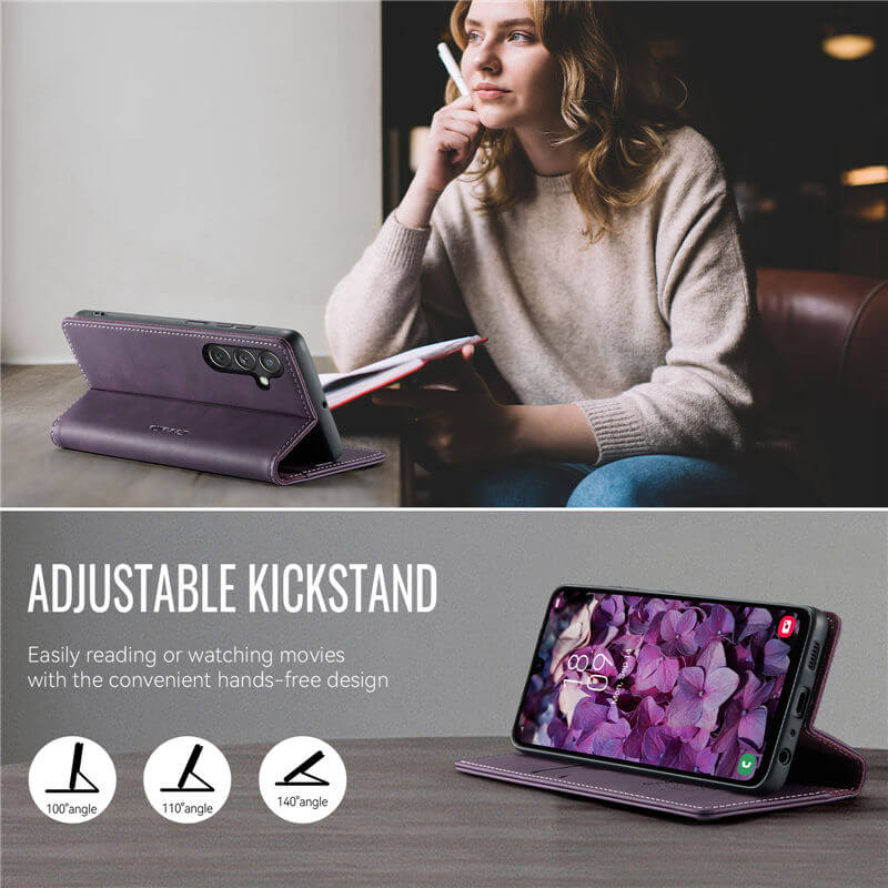 CaseMe Samsung Galaxy A24 4G Magnetic Wallet Case with RFID Blocking