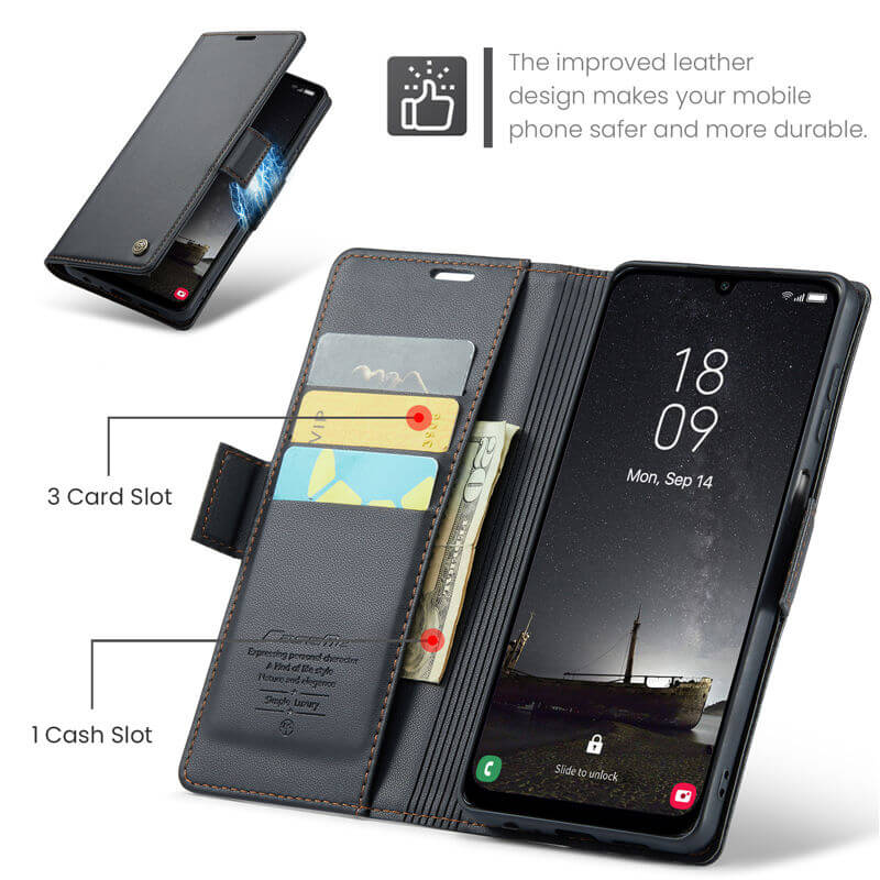 CaseMe Samsung Galaxy A25 Wallet RFID Blocking Case