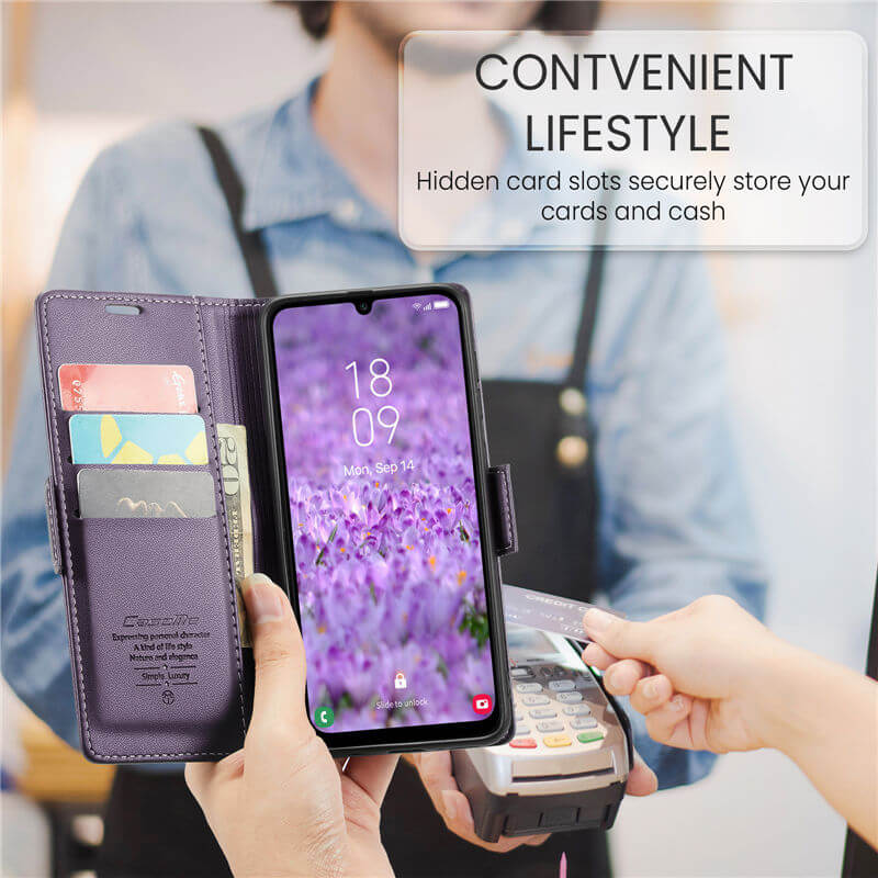 CaseMe Samsung Galaxy A25 Wallet RFID Blocking Case