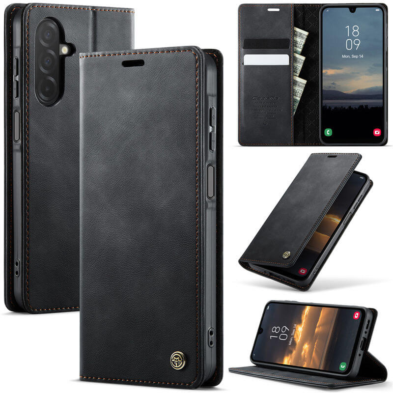 CaseMe Samsung Galaxy A26 5G Magnetic Wallet Case with RFID Blocking Black