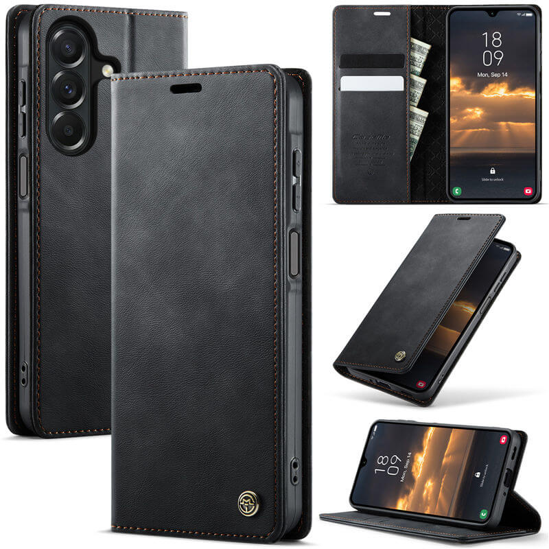 CaseMe Samsung Galaxy A27 Magnetic Wallet Case with RFID Blocking Black