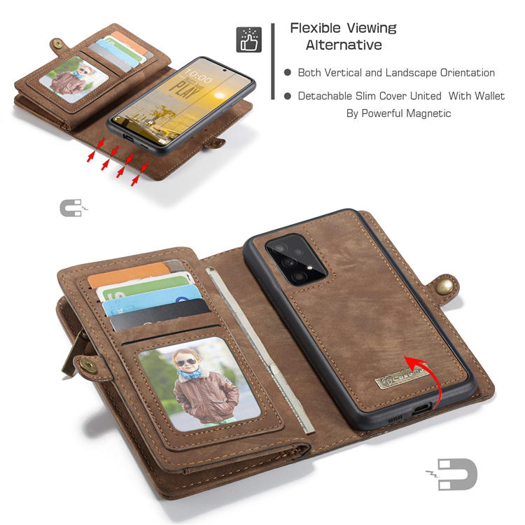 CaseMe Samsung Galaxy A33 5G Multi-slot Wallet Case Coffee