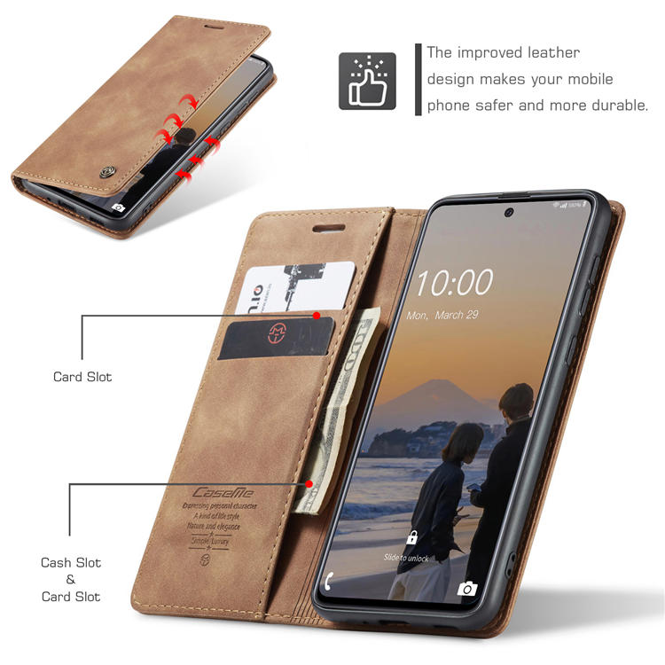 CaseMe Samsung Galaxy A33 5G Wallet Magnetic Case Brown