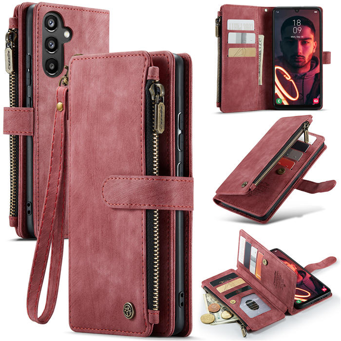 CaseMe Samsung Galaxy A34 5G Wallet Kickstand Case Red