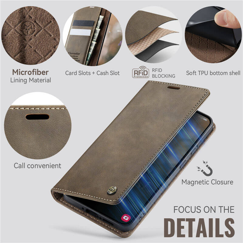 CaseMe Samsung Galaxy A34 5G Magnetic Wallet Case with RFID Blocking