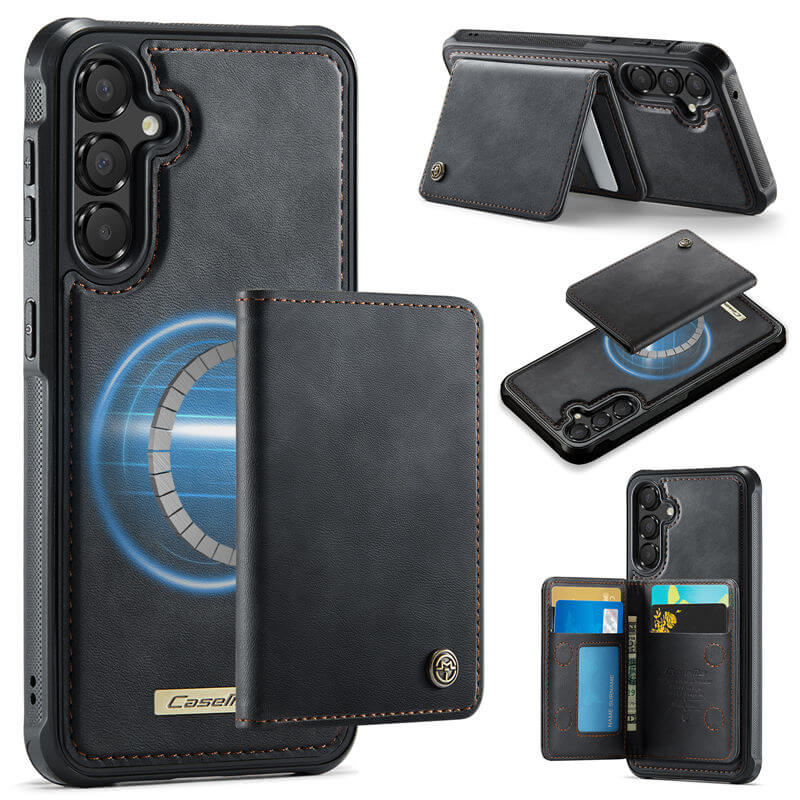 CaseMe Samsung Galaxy A35 Detachable Magnetic 2-in-1 Wallet Case with RFID Blocking - Black