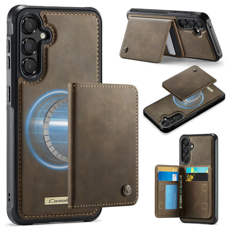 CaseMe Samsung Galaxy A35 Detachable Magnetic 2-in-1 Wallet Case with RFID Blocking - Coffee