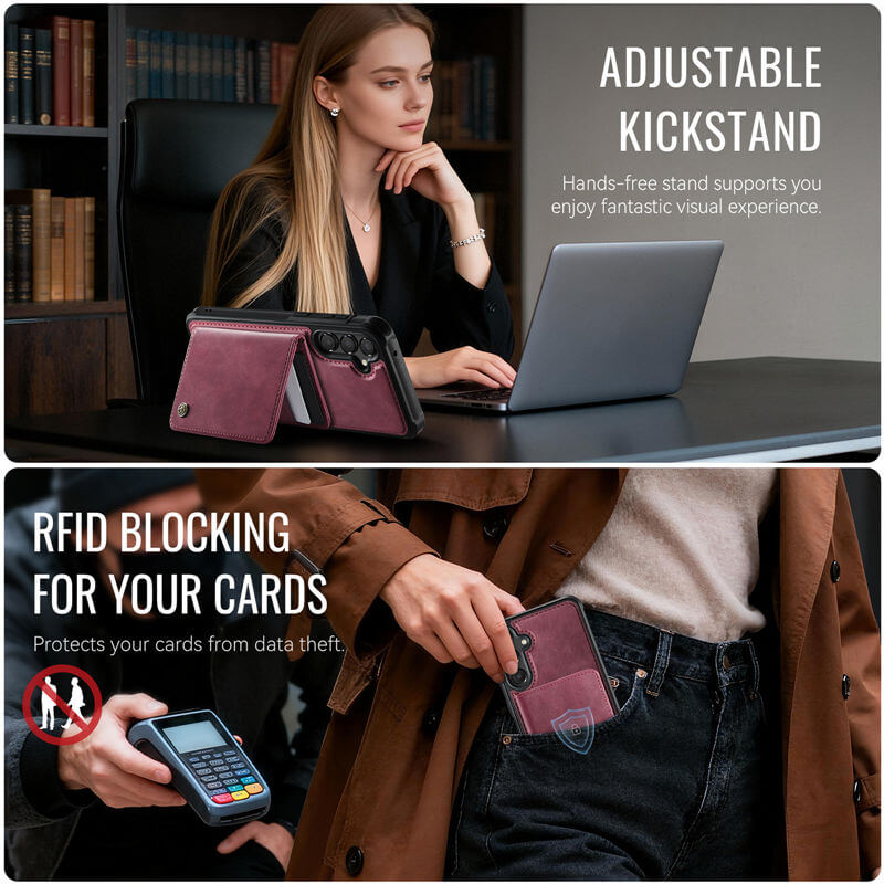 CaseMe Samsung Galaxy A55 2-in-1 Magnetic Wallet Case