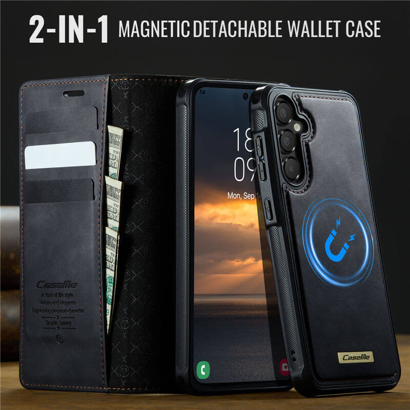 CaseMe Samsung Galaxy A55 2-in-1 Magnetic Wallet Case with RFID Blocking
