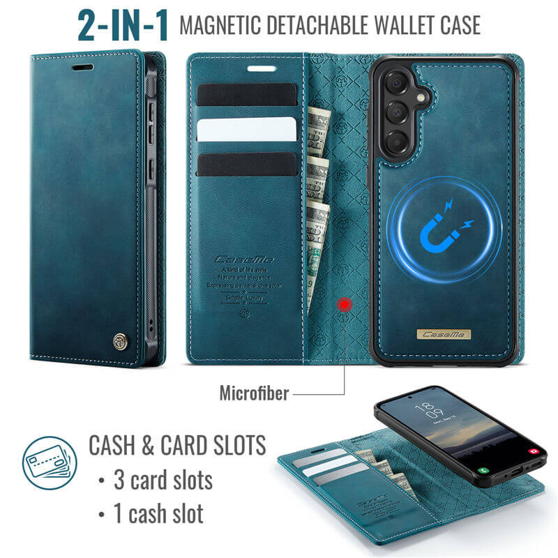 CaseMe Samsung Galaxy A35 2-in-1 Magnetic Wallet Case with RFID Blocking