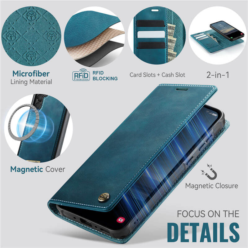 CaseMe Samsung Galaxy A35 2-in-1 Magnetic Wallet Case with RFID Blocking