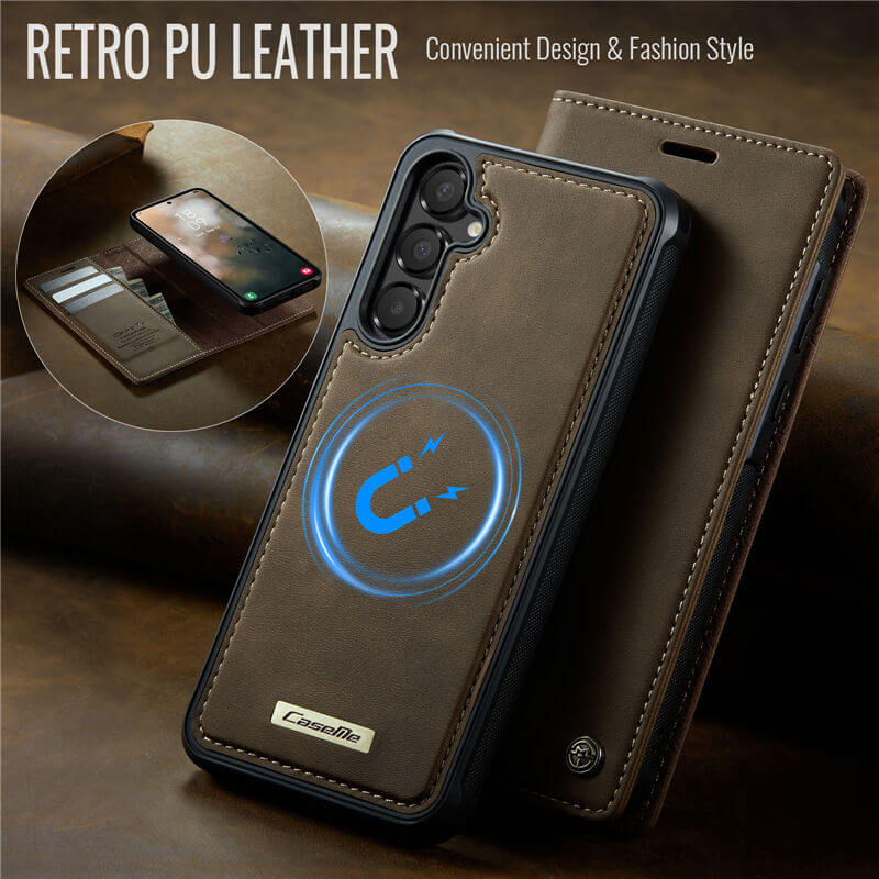 CaseMe Samsung Galaxy A55 2-in-1 Magnetic Wallet Case with RFID Blocking