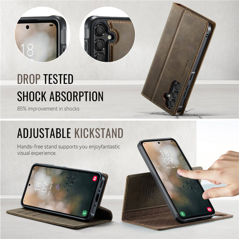 CaseMe Samsung Galaxy A55 2-in-1 Magnetic Wallet Case with RFID Blocking