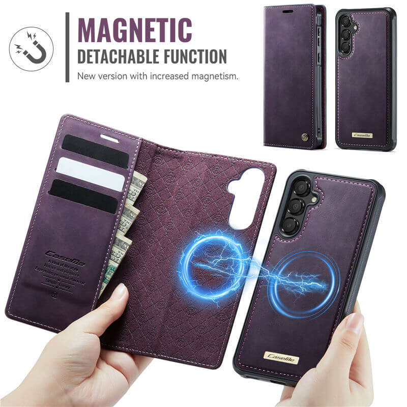 CaseMe Samsung Galaxy A55 2-in-1 Magnetic Wallet Case with RFID Blocking