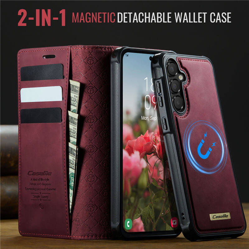 CaseMe Samsung Galaxy A55 2-in-1 Magnetic Wallet Case with RFID Blocking