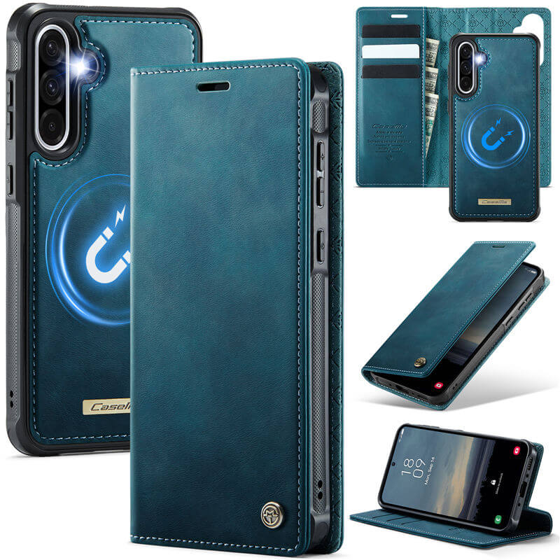 CaseMe Samsung Galaxy A56 5G 2-in-1 Magnetic Wallet Case with RFID Blocking Blue