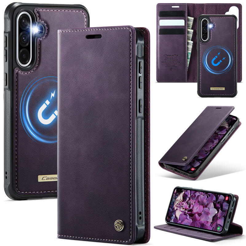 CaseMe Samsung Galaxy A56 5G 2-in-1 Magnetic Wallet Case with RFID Blocking Purple
