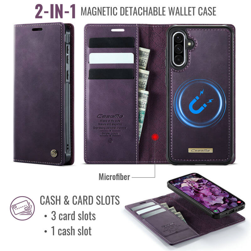 CaseMe Samsung Galaxy A56 5G 2-in-1 Magnetic Wallet Case with RFID Blocking