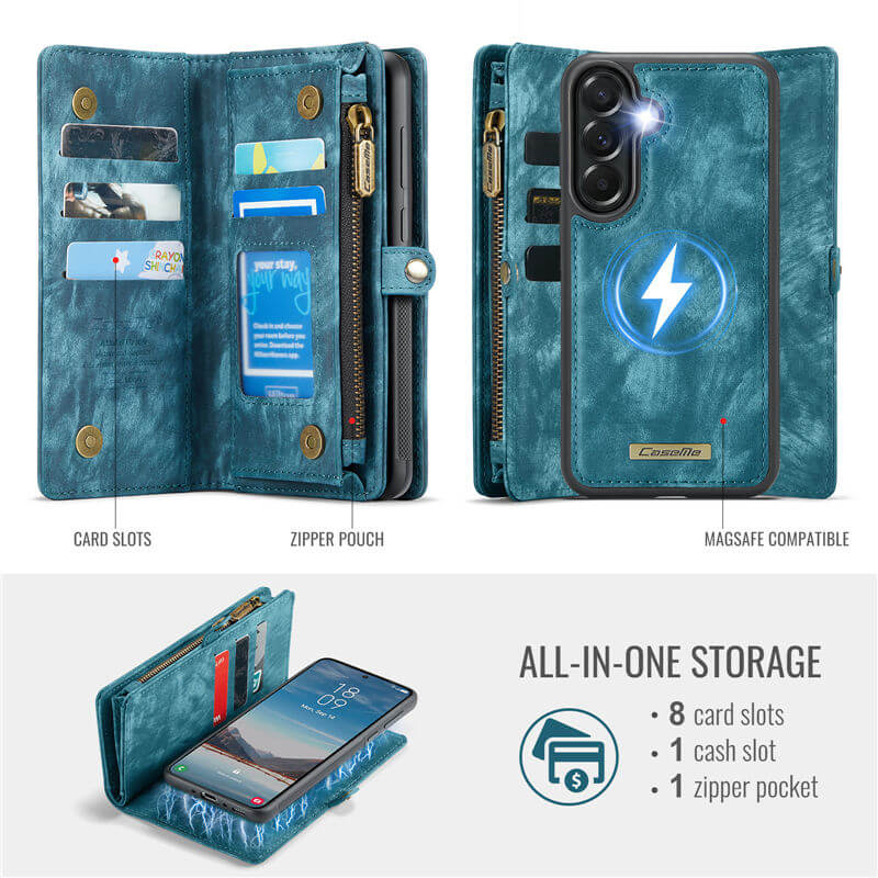 CaseMe Samsung Galaxy A37 2-in-1 Magnetic Wallet Case with Wrist Strap