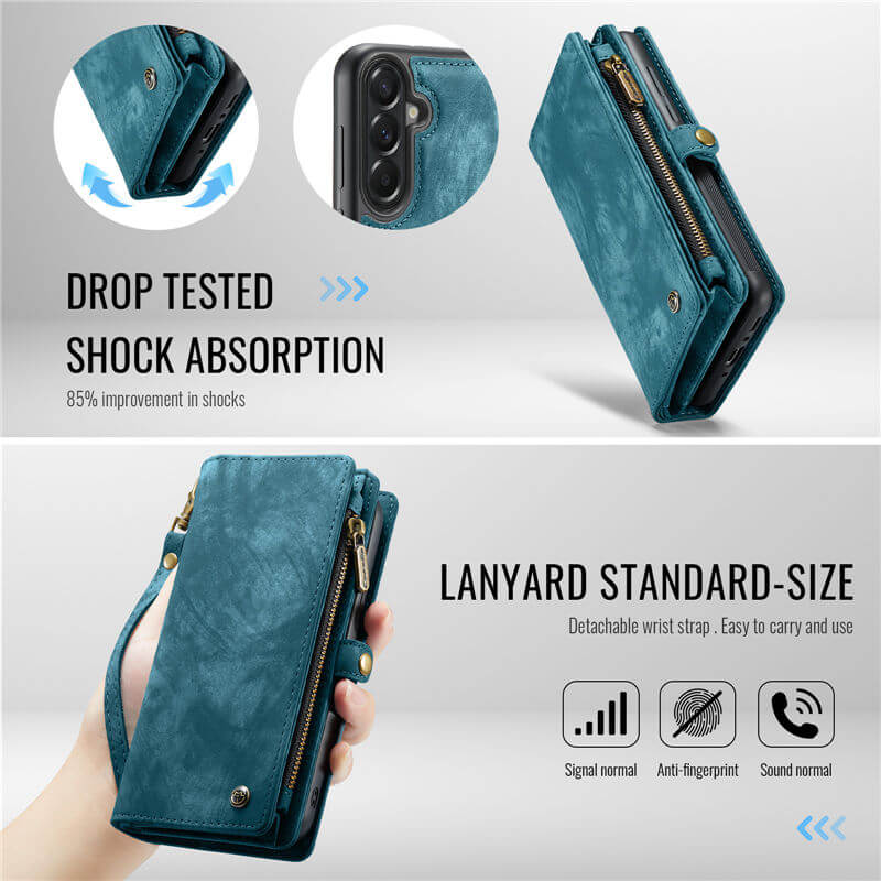 CaseMe Samsung Galaxy A37 2-in-1 Magnetic Wallet Case with Wrist Strap