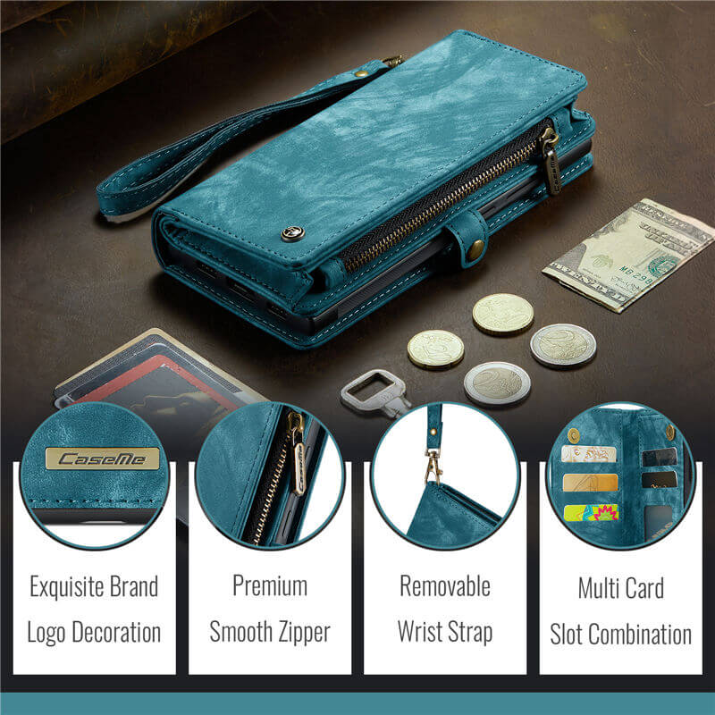 CaseMe Samsung Galaxy A37 2-in-1 Magnetic Wallet Case with Wrist Strap