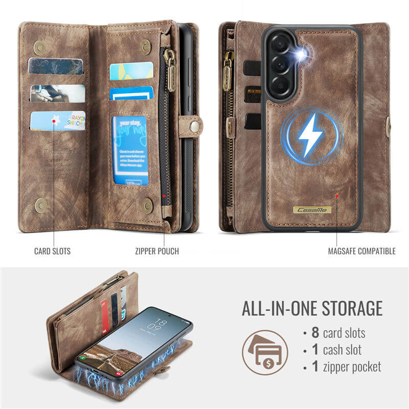 CaseMe Samsung Galaxy A37 2-in-1 Magnetic Wallet Case with Wrist Strap