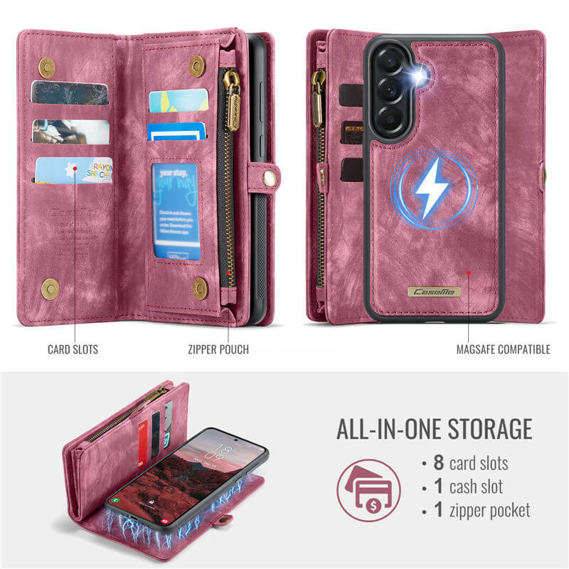 CaseMe Samsung Galaxy A37 2-in-1 Magnetic Wallet Case with Wrist Strap