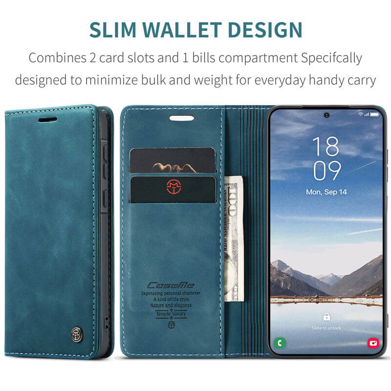 CaseMe Samsung Galaxy A37 Wallet Case with Magnetic Closure & Kickstand