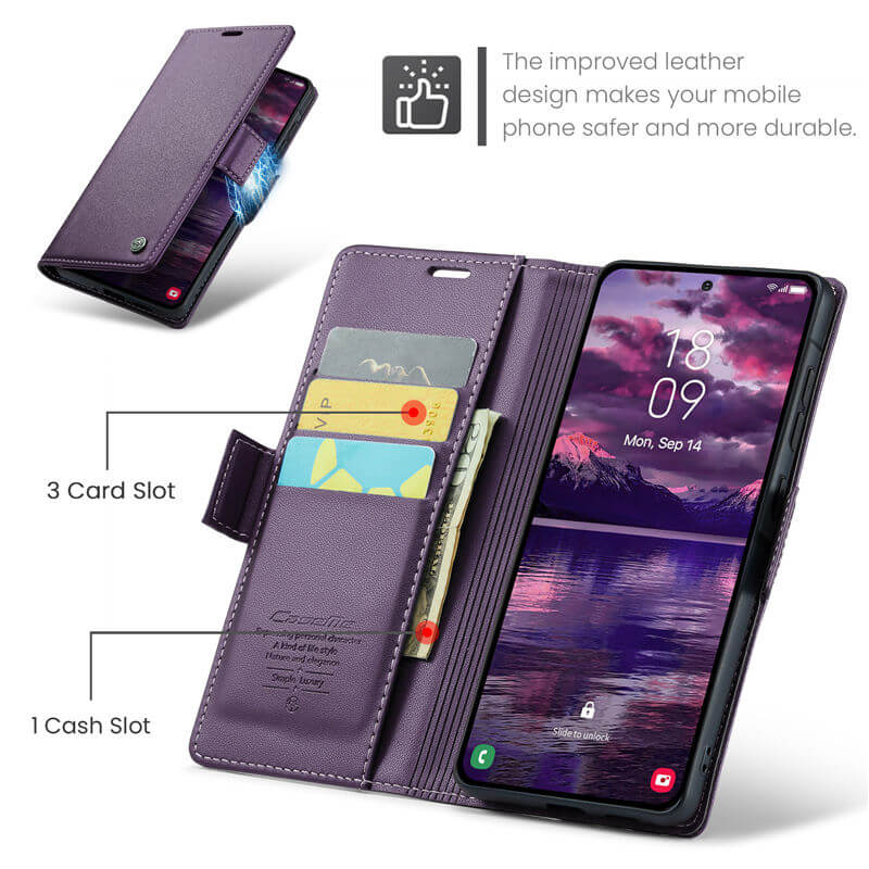 CaseMe Samsung Galaxy A37 Wallet RFID Blocking Case