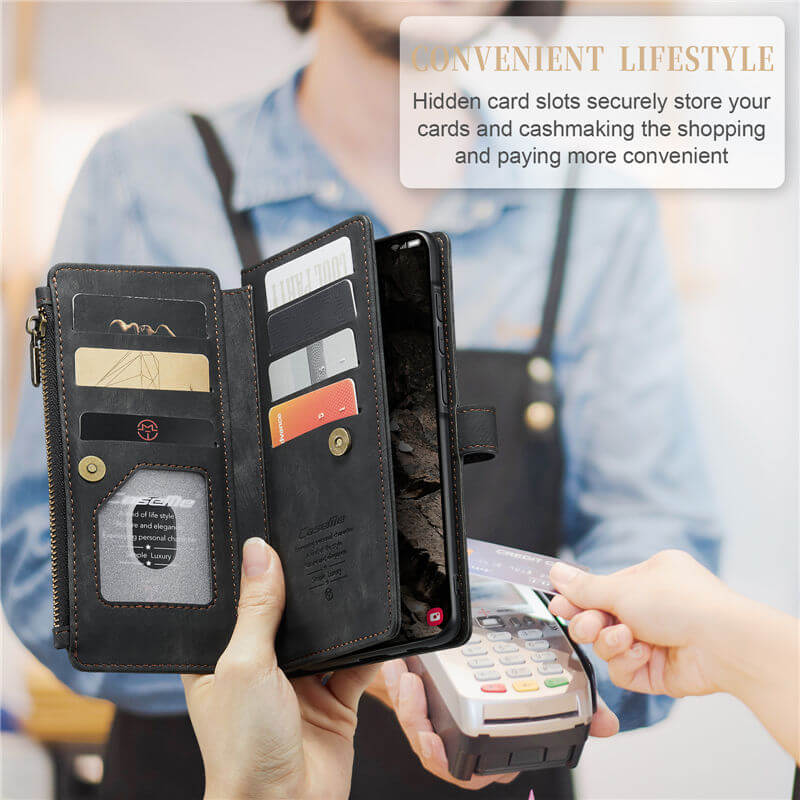 CaseMe Samsung Galaxy A37 Wallet Kickstand Case with Wrist Strap