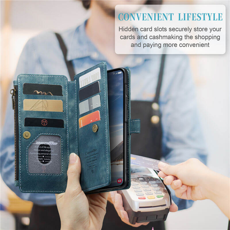 CaseMe Samsung Galaxy A37 Wallet Kickstand Case with Wrist Strap