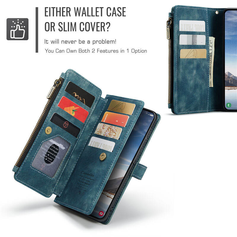 CaseMe Samsung Galaxy A37 Wallet Kickstand Case with Wrist Strap