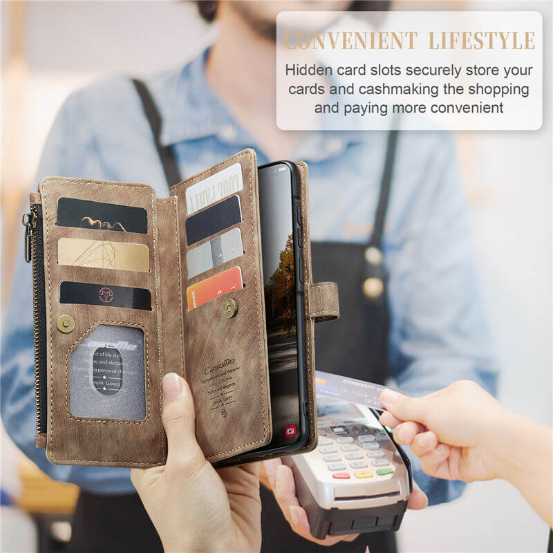 CaseMe Samsung Galaxy A37 Wallet Kickstand Case with Wrist Strap