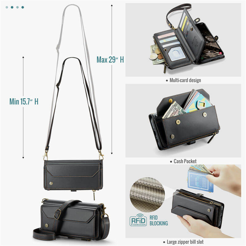 CaseMe Samsung Galaxy A37 Wallet Case with Crossbody Strap