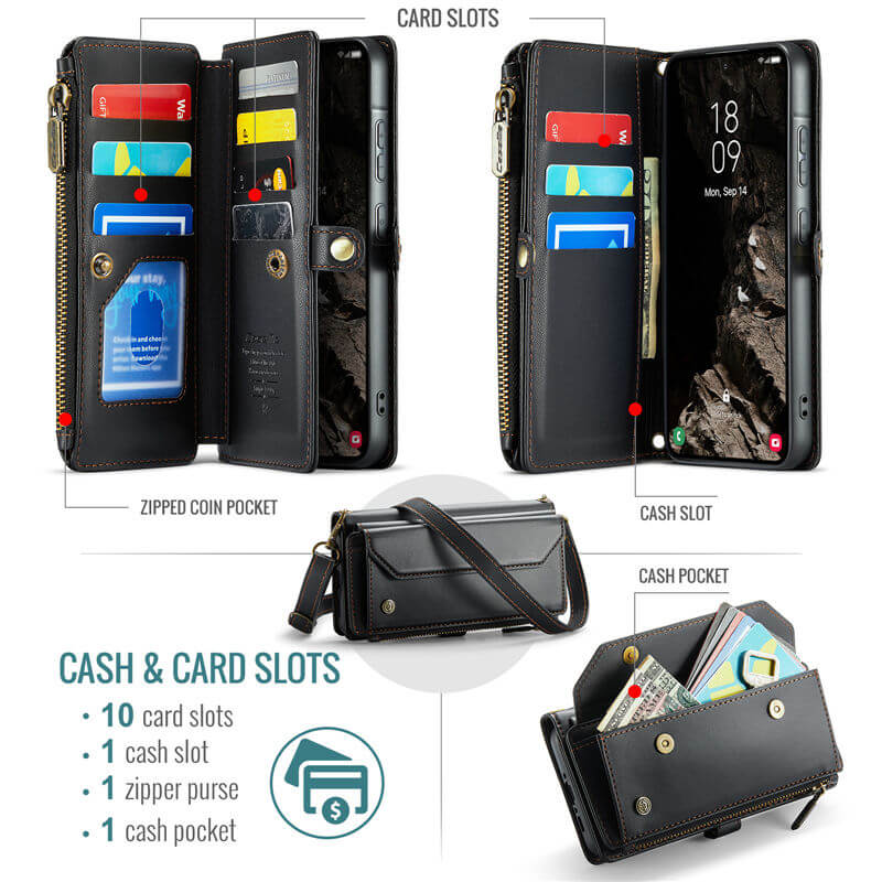 CaseMe Samsung Galaxy A37 Wallet Case with Crossbody Strap
