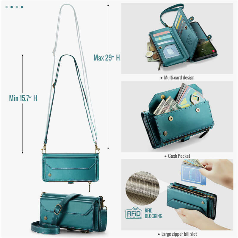 CaseMe Samsung Galaxy A37 Wallet Case with Crossbody Strap