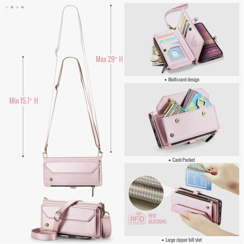 CaseMe Samsung Galaxy A37 Wallet Case with Crossbody Strap