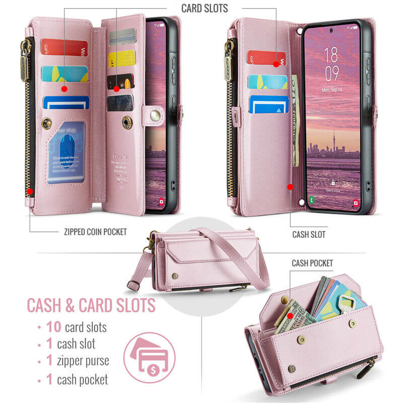 CaseMe Samsung Galaxy A37 Wallet Case with Crossbody Strap