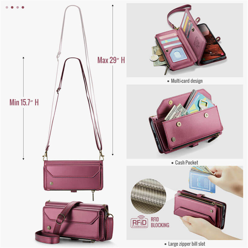 CaseMe Samsung Galaxy A37 Wallet Case with Crossbody Strap