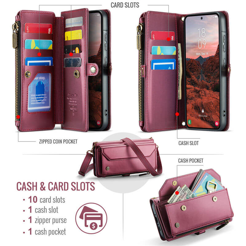 CaseMe Samsung Galaxy A37 Wallet Case with Crossbody Strap