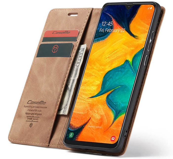 CaseMe Samsung Galaxy A40 Wallet Kickstand Magnetic Flip Leather Case